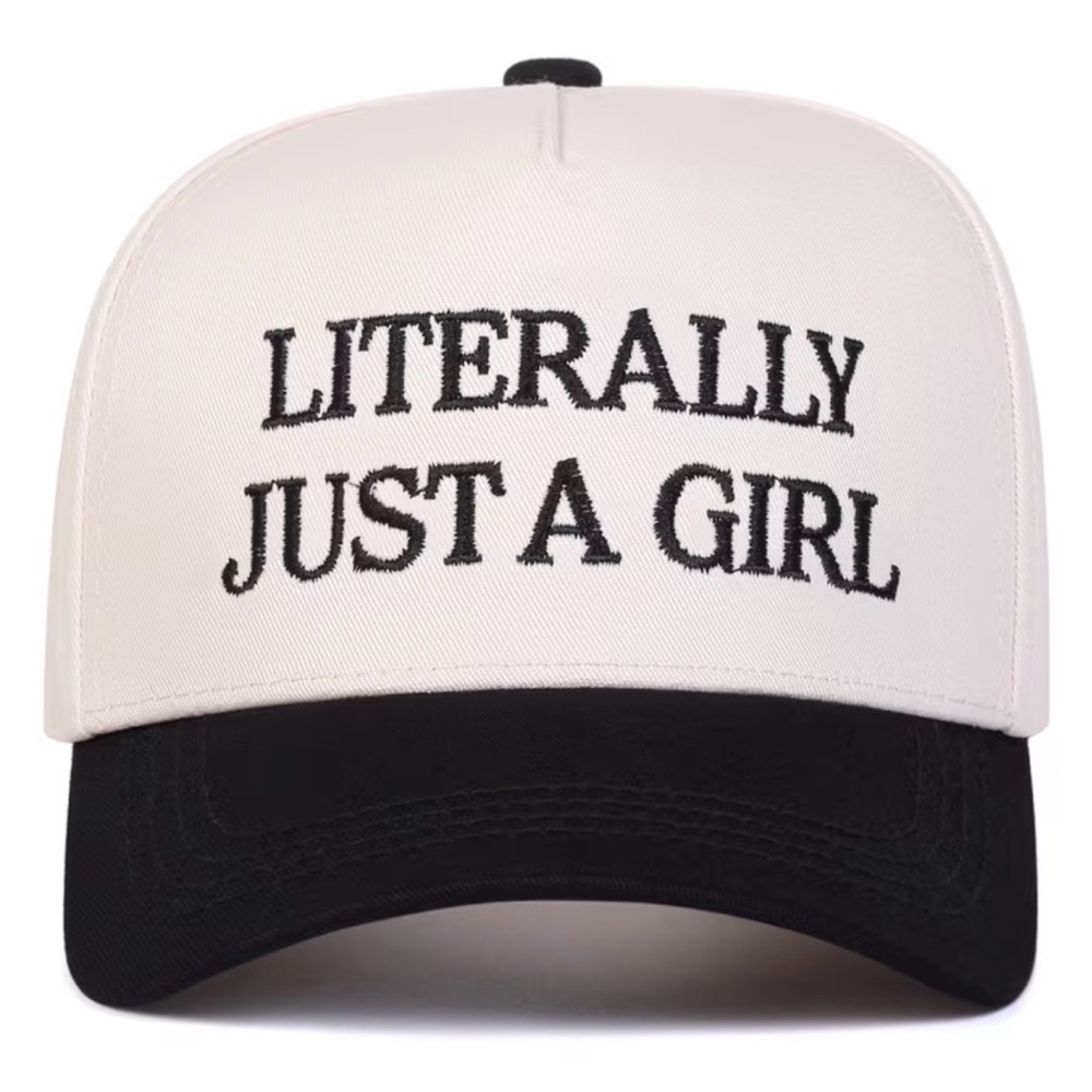 Literally Just a Girl Black & White Trucker Baseball Hat